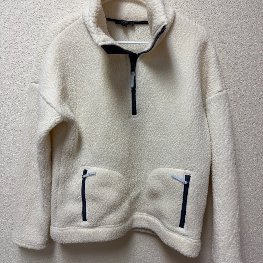 J. Crew Women's Cream Fleece Pullover